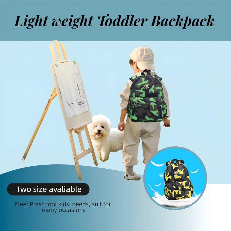 VIDOSCLA Mini Camouflage Backpacks for Nursery School, Toddler Kindergarten Boys Bookbag for Kids - Image 4